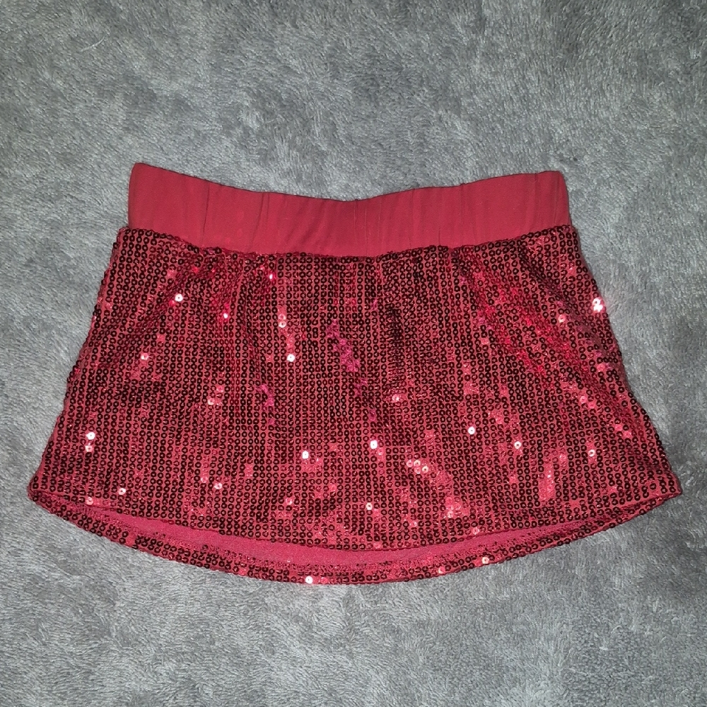 Frederick's of Hollywood Sparkling Red Mini Skirt